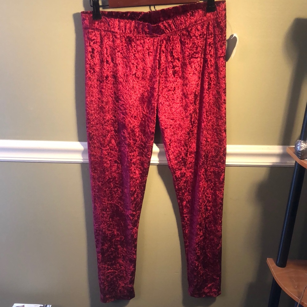 Wine Velvet leggings